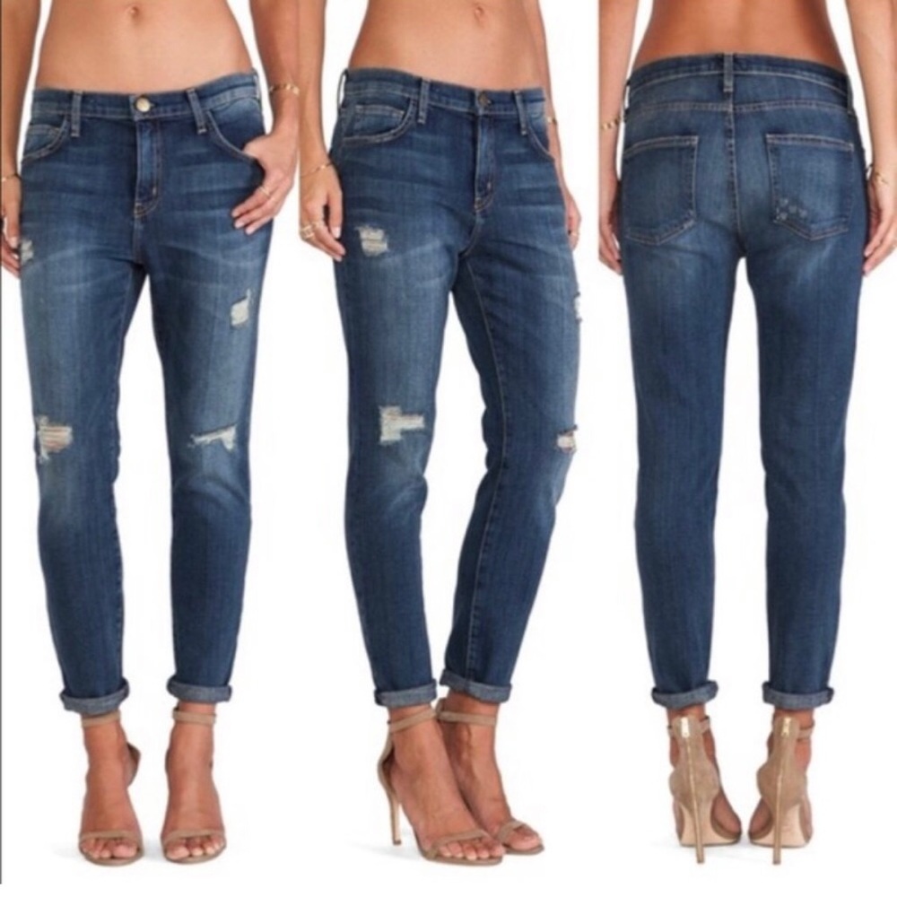 Current/Elliott The Boyfriend Loved Destroy Jeans sz 24x26 Relaxed